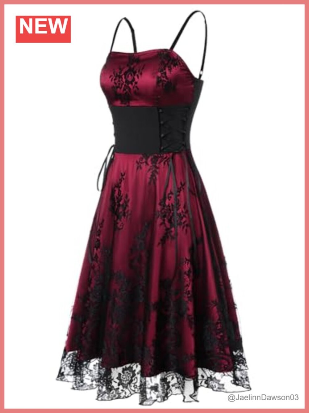 Gothic Corset Dress Satin Lace Spaghetti Strap Backless Vintage Halloween